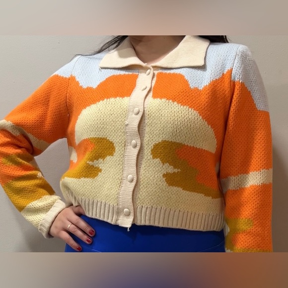 Women’s Y2K floral print sweater - Picture 1 of 5